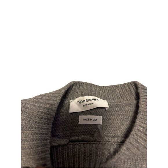 Thom Browne size S (1) wool tricolor intarsia stripe crewneck sweater - EUC - Picture 4 of 12